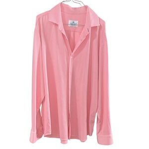 Mizzen+Main Men's XL Trim Fit Pink Check Button Down Performance Dress Shirt